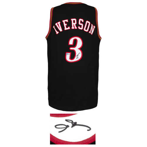 Allen Iverson Signed Black Custom Basketball Jersey - (Beckett) - Image 2
