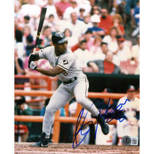 Bo Jackson Signed White Sox Grey Jersey Batting 8x10 Photo (Beckett)