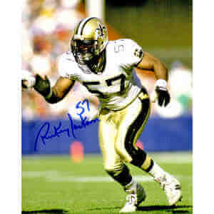 Rickey Jackson Signed Saints White Jersey Action 8x10 Photo
