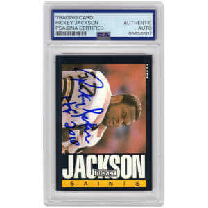 Rickey Jackson Signed Saints 1985 Topps Football Trading Card #106 – (PSA/DNA Encapsulated)