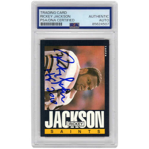 Rickey Jackson Signed Saints 1985 Topps Football Trading Card #106 - (PSA/DNA Encapsulated)