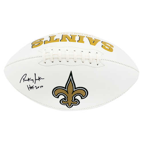 Rickey Jackson Signed New Orleans Saints White Team Logo Football w/HOF 2010