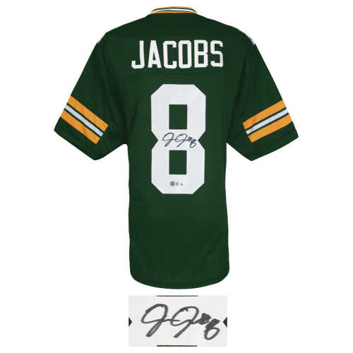 Josh Jacobs Signed Green Custom Football Jersey - (Beckett) - Image 2