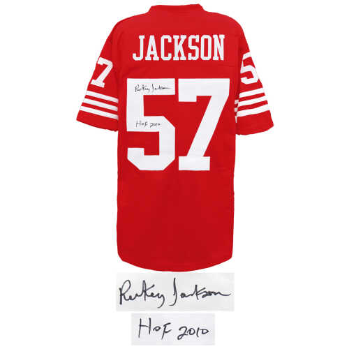 Rickey Jackson Signed Red Custom Football Jersey w/HOF 2010 - Image 2