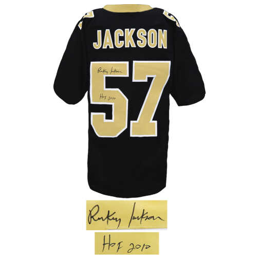 Rickey Jackson Signed Black Custom Football Jersey w/HOF 2010 - Image 2