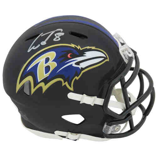 Lamar Jackson Signed Ravens Riddell Speed Mini Helmet (JSA COA)