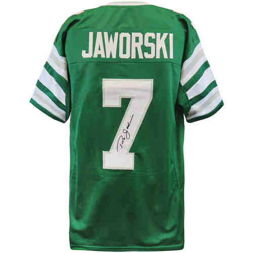 Ron Jaworski Signed Green Throwback Custom Football Jersey