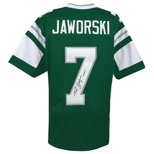 Ron Jaworski Signed Green Throwback Custom Football Jersey w/Jaws