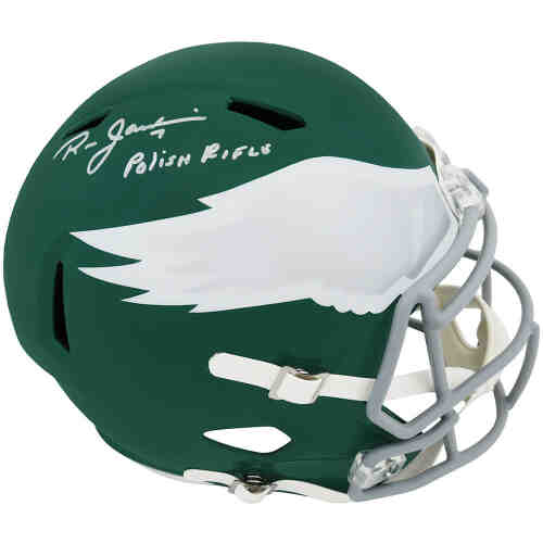 Ron Jaworski Signed Philadelphia Eagles Throwback Riddell Full Size Speed Replica Helmet w/Polish Rifle