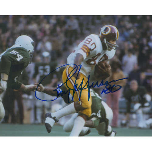 Roy Jefferson Signed Redskins White Jersey Action 8x10 Photo