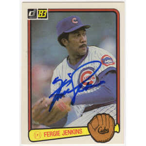 Fergie Jenkins Signed Chicago Cubs 1983 Donruss Baseball Trading Card #300