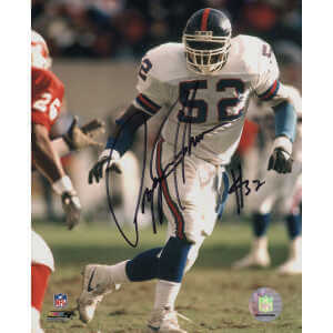 Pepper Johnson Signed New York Giants White Jersey Action 8x10 Photo