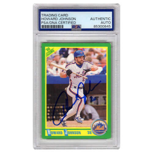 Howard Johnson Signed New York Mets 1990 Score Baseball Card #124 - (PSA Encapsulated)