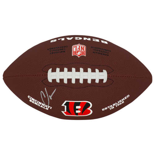 Chad Johnson Signed Cincinnati Bengals Wilson Brown Team Logo Full Size Football