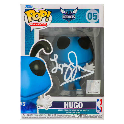 Larry Johnson Signed Charlotte Hornets Hugo NBA Mascot Funko Pop Doll #05