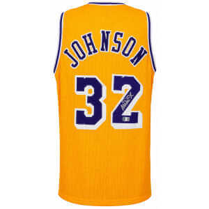 Magic Johnson Gold Throwback Custom Basketball Jersey - (Beckett COA)