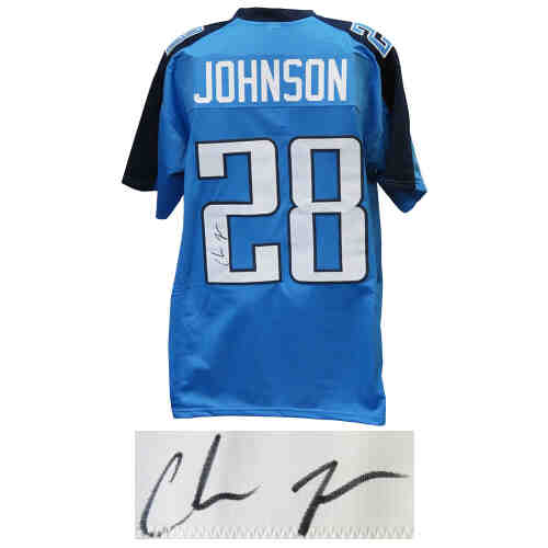 Chris Johnson Signed Blue Custom Jersey