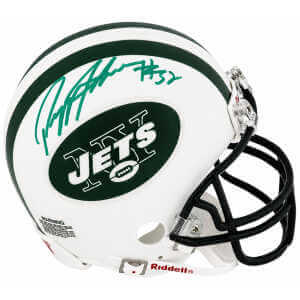 Pepper Johnson Signed New York Jets Throwback Riddell (VSR4) Mini Helmet - (In Green)