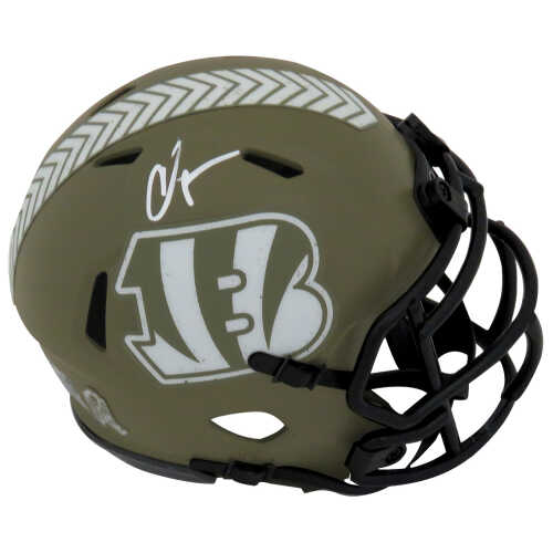 Chad Johnson Signed Cincinnati Bengals Salute to Service Riddell Speed Mini Helmet