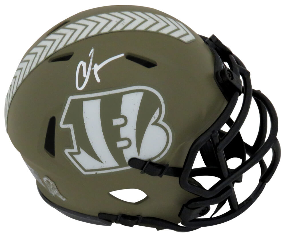 Chad Johnson Signed Cincinnati Bengals Salute to Service Riddell Speed Mini  Helmet