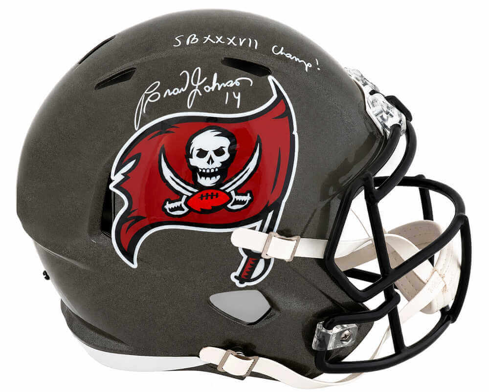 Brad Johnson Signed Tampa Bay Buccaneers Riddell Full Size Speed Replica Helmet w/SB XXXVII Champs