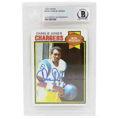 Charlie Joiner Signed San Diego Chargers 1979 Topps Football Trading Card #419 - (Beckett Encapsulated)