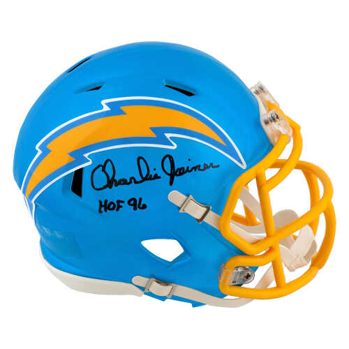 Charlie Joiner Signed Chargers FLASH Riddell Speed Mini Helmet w/HOF'96