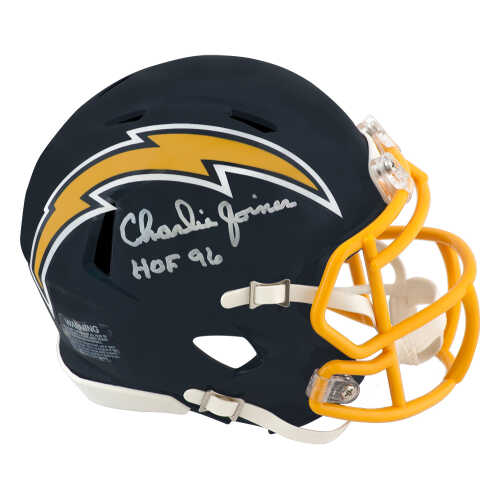 Charlie Joiner Signed Chargers Navy Throwback Riddell Speed Mini Helmet w/HOF'96