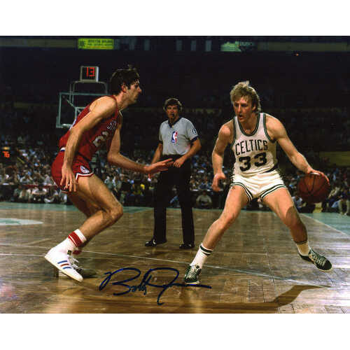 Bobby Jones Signed 76ers vs Celtics 8x10 Photo