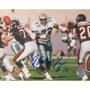 Ed 'Too Tall' Jones Signed Dallas Cowboys Action vs Bears 8x10 Photo