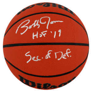 Bobby Jones Signed Wilson Indoor/Outdoor NBA Basketball w/HOF’19 & Sec of Def