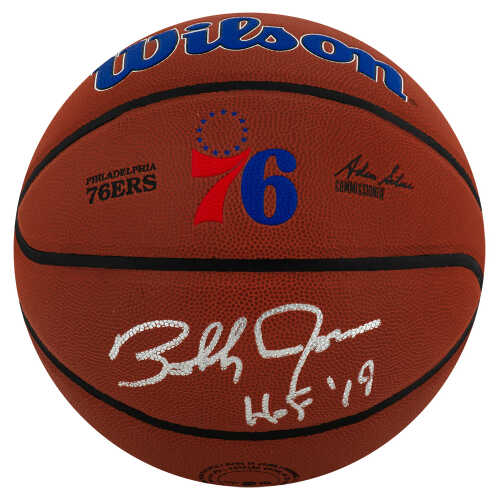 Bobby Jones Signed Philadelphia 76ers Logo Wilson NBA Basketball w/HOF'19