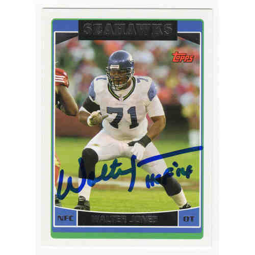 Walter Jones Signed Seattle Seahawks 2006 Topps Football Card #15 w/HOF 14