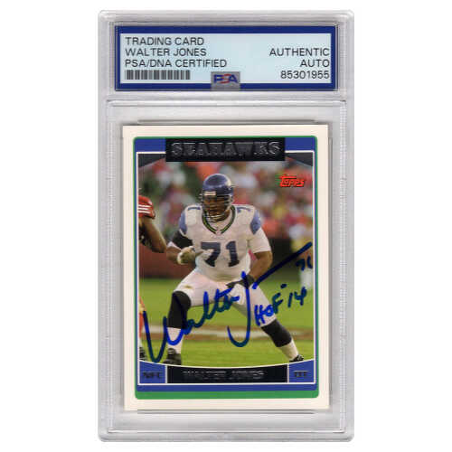 Walter Jones Signed Seahawks 2006 Topps Football Trading Card #15 w/HOF 14 - (PSA Encapsulated)