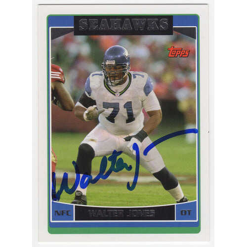 Walter Jones Signed Seattle Seahawks 2006 Topps Football Card #15