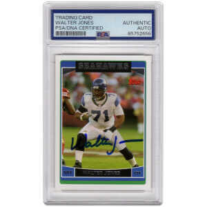Walter Jones Signed Seattle Seahawks 2006 Topps Football Card #15 &ndash; (PSA Encapsulated)