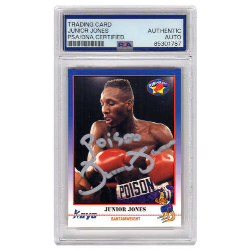 Junior Jones Signed 1991 Kayo Boxing Card #231 w/Poison - (PSA Encapsulated)