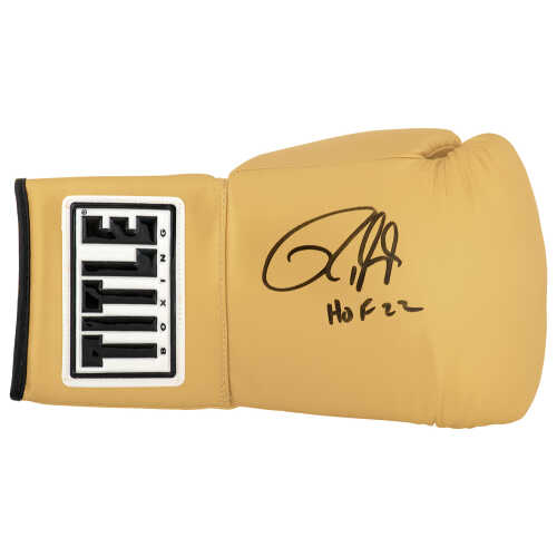 Roy Jones Jr. Signed Title Gold Boxing Glove w/HOF'22