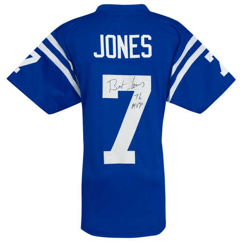 Bert Jones Signed Blue Throwback Custom Football Jersey w/76 MVP
