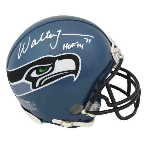 Walter Jones Signed Seattle Seahawks Throwback Riddell Mini Helmet w/HOF'14