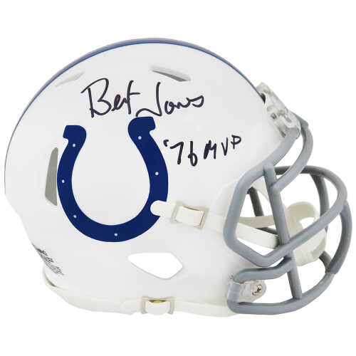 Bert Jones Signed Colts White Speed Mini Helmet w/76 MVP