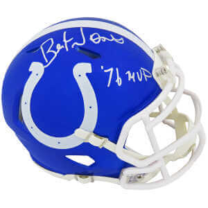 Bert Jones Signed Colts Blue FLASH Riddell Mini Helmet w/76 MVP