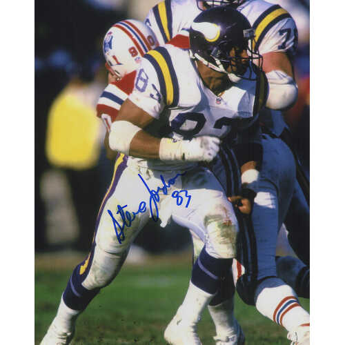 Steve Jordan Signed Vikings vs Patriots 8x10 Photo
