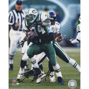 Lamont Jordan Signed New York Jets Green Jersey Action 8x10 Photo