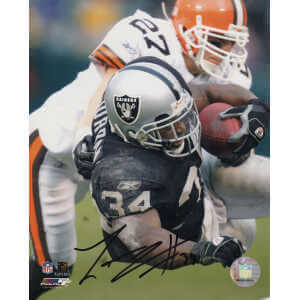 Lamont Jordan Signed Raiders Black Jersey Action vs Browns 8x10 Photo