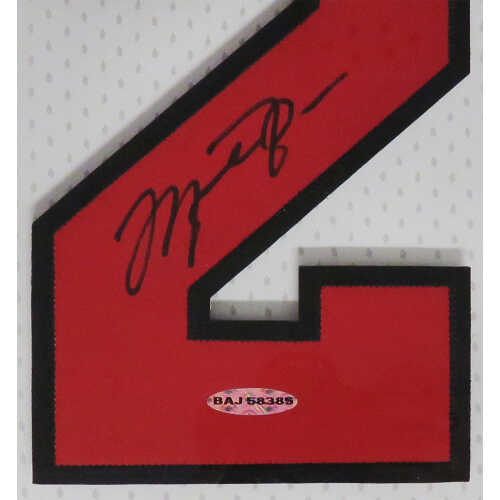 Michael Jordan Signed & Framed 20x26 Chicago Bulls White Jersey Numbers Piece - (UDA) - Image 2