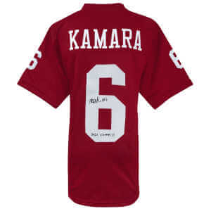 Mikail Kamara Signed Red Custom College Football Jersey w/2025 Champs