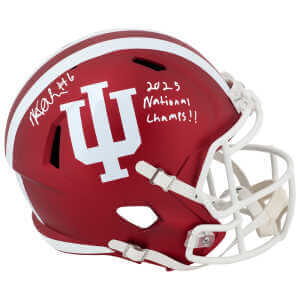 Mikail Kamara Signed Indiana Hoosiers Riddell Full Size Speed Replica Helmet w/2025 National Champs