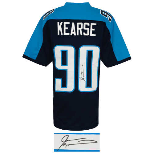 Jevon Kearse Signed Blue Throwback Custom Football Jersey - Image 2