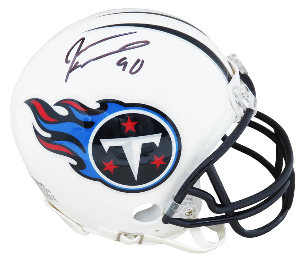 Jevon Kearse Signed Tennessee Titans White Throwback Riddell Speed Mini  Helmet